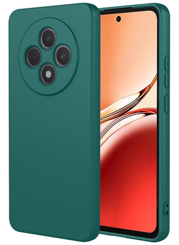 Case for Oppo Reno 12F Soft Silicone Gel Rubber Cover Shockproof Matte Finish Back Cover Inner Fabric Lining with Camera Protection Case for Oppo Reno 12F Green
